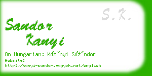 sandor kanyi business card